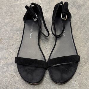 Stuart Weitzman Black Ankle Strap Sandals